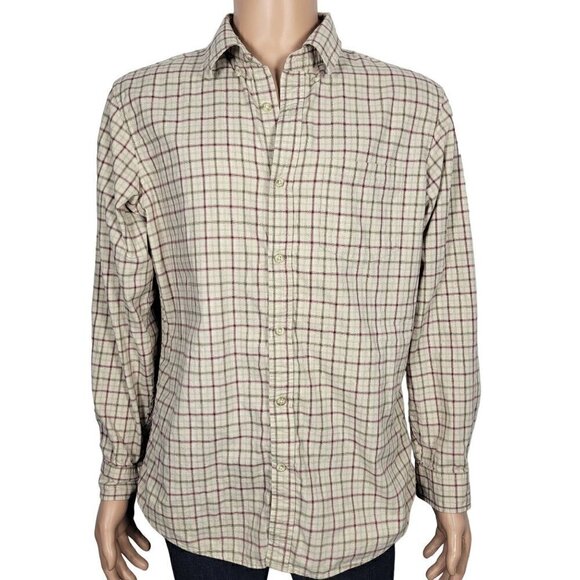 Eddie Bauer Men's Relaxed Fit 100% Cotton Button Down Plaid Shirt Size M - Picture 1 of 10